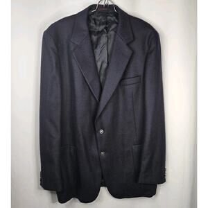 College Hall Wool Suit Jacket Blazer Mens 40L Vintage Dress Coat Navy Poland